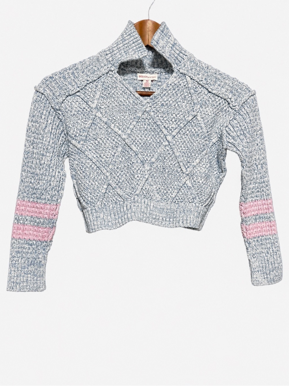 DESIGN HISTORY Cropped Knit Sweater Coquette Balletcore Cottagecore